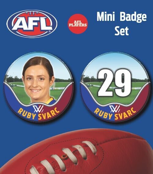 2021 AFLW Brisbane Mini Player Badge Set - SVARC, Ruby