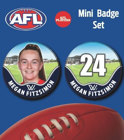2021 AFLW Melbourne Mini Player Badge Set - FITZSIMON, Megan