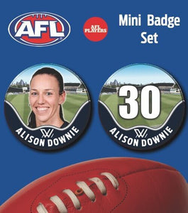 2021 AFLW Carlton Mini Player Badge Set - DOWNIE, Alison