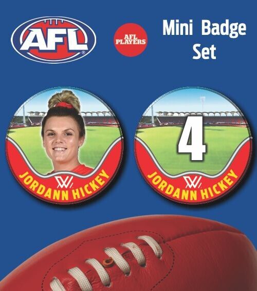 2021 AFLW Gold Coast Suns Mini Player Badge Set - HICKEY, Jordann