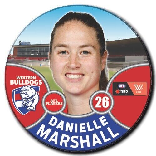 2021 AFLW Western Bulldogs Player Badge - MARSHALL, Danielle