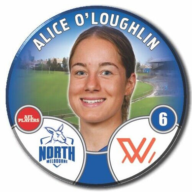 2022 AFLW North Melbourne Player Badge - O'LOUGHLIN, Alice