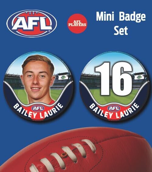 2021 AFL Melbourne Mini Player Badge Set - LAURIE, Bailey