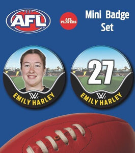 2021 AFLW Richmond Mini Player Badge Set - HARLEY, Emily