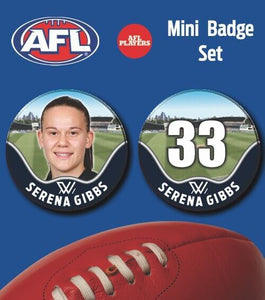 2021 AFLW Carlton Mini Player Badge Set - GIBBS, Serena