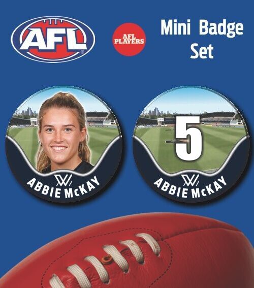 2021 AFLW Carlton Mini Player Badge Set - McKAY, Abbie