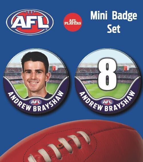 2021 AFL Fremantle Mini Player Badge Set - BRAYSHAW, Andrew