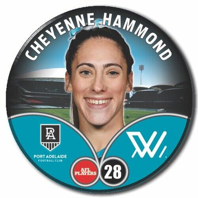 2023 AFLW S7 Port Adelaide Player Badge - HAMMOND, Cheyenne