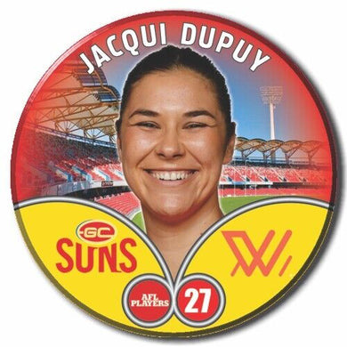2023 AFLW S7 Gold Coast Suns Player Badge - DUPUY, Jacqui