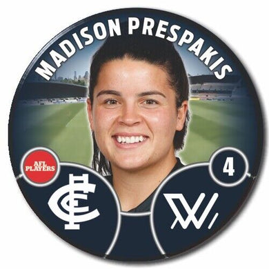 2022 AFLW Carlton Player Badge - PRESPAKIS, Madison