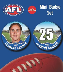 2021 AFLW Nth Melbourne Mini Player Badge Set - GARNER, Jasmine
