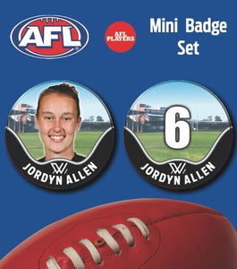 2021 AFLW Collingwood Mini Player Badge Set - ALLEN, Jordyn