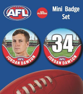2021 AFL Sydney Swans Mini Player Badge Set - DAWSON, Jordan