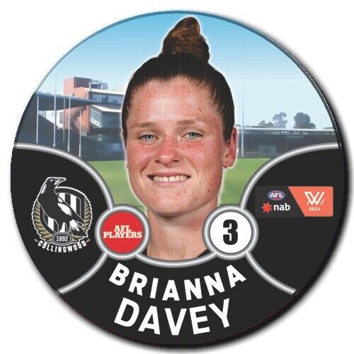 2021 AFLW Collingwood Player Badge - DAVEY, Brianna