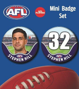2021 AFL Fremantle Mini Player Badge Set - HILL, Stephen