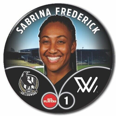 2023 AFLW S7 Collingwood Player Badge - FREDERICK, Sabrina