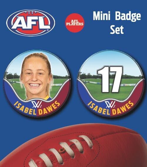 2021 AFLW Brisbane Mini Player Badge Set - DAWES, Isabel