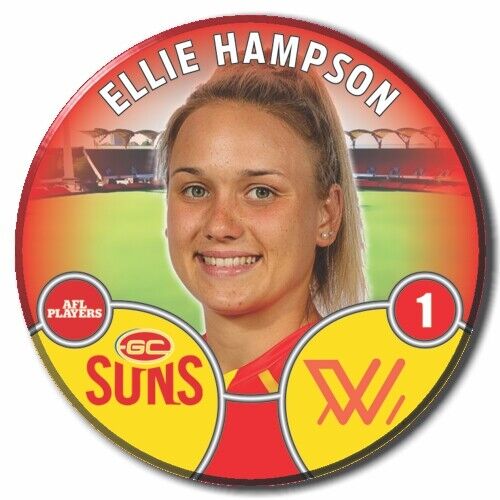 2022 AFLW Gold Coast Player Badge - HAMPSON, Ellie