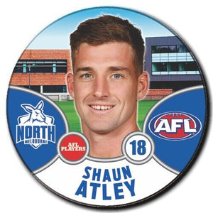 2021 AFL North Melbourne Player Badge - ATLEY, Shaun