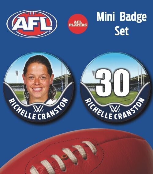 2021 AFLW Geelong Mini Player Badge Set - CRANSTON, Richelle