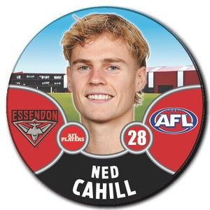 2021 AFL Essendon Bombers Player Badge - CAHILL, Ned