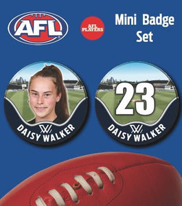 2021 AFLW Carlton Mini Player Badge Set - WALKER, Daisy