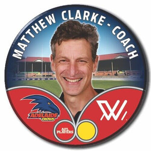 2023 AFLW S7 Adelaide Crows Player Badge - CLARKE, Matthew - COACH