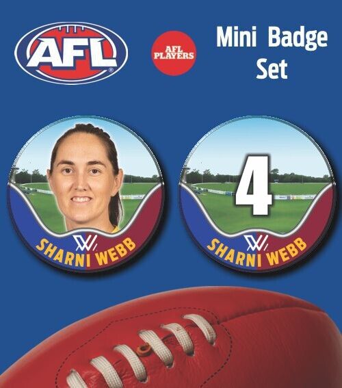 2021 AFLW Brisbane Mini Player Badge Set - WEBB, Sharni