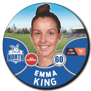2021 AFLW North Melbourne Player Badge - KING, Emma