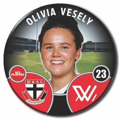 2022 AFLW St Kilda Player Badge - VESELY, Olivia