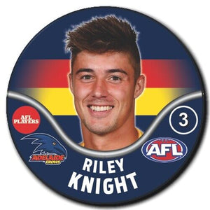 2019 AFL Adelaide Crows Player Badge - KNIGHT, Riley