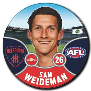 2021 AFL Melbourne Player Badge - WEIDEMAN, Sam