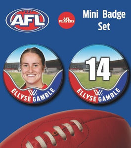 2021 AFLW Western Bulldogs Mini Player Badge Set - GAMBLE, Ellyse