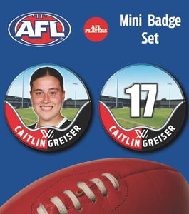 2021 AFLW St. Kilda Mini Player Badge Set - GREISER, Caitlin