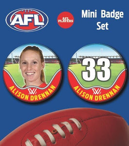 2021 AFLW Gold Coast Suns Mini Player Badge Set - DRENNAN, Alison