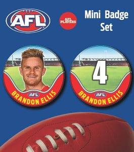2021 AFL Gold Coast Suns Mini Player Badge Set - ELLIS, Brandon