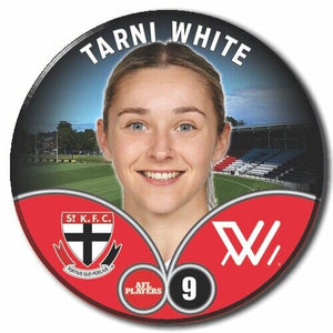 2023 AFLW S7 St Kilda Player Badge - WHITE, Tarni