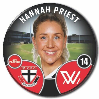 2022 AFLW St Kilda Player Badge - PRIEST, Hannah