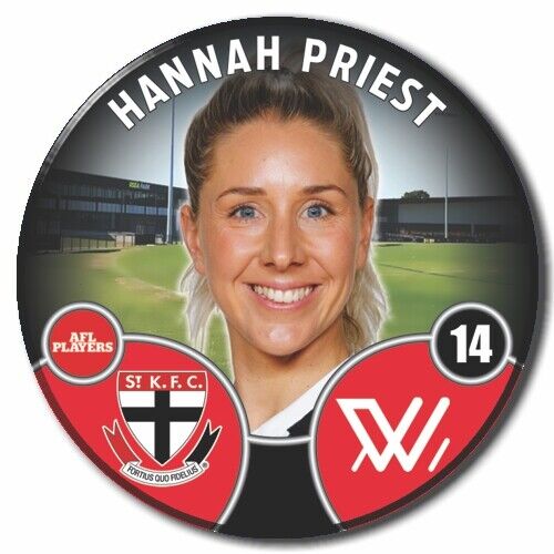 2022 AFLW St Kilda Player Badge - PRIEST, Hannah