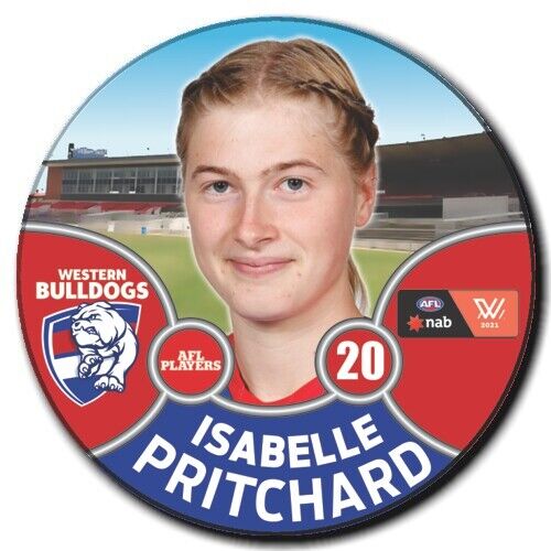 2021 AFLW Western Bulldogs Player Badge - PRITCHARD, Isabelle