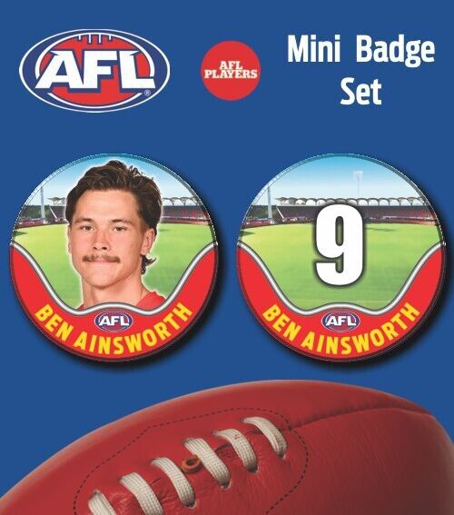 2021 AFL Gold Coast Suns Mini Player Badge Set - AINSWORTH, Ben
