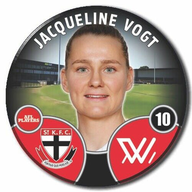 2022 AFLW St Kilda Player Badge - VOGT, Jacqueline