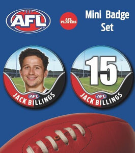 2021 AFL St Kilda Mini Player Badge Set - BILLINGS, Jack