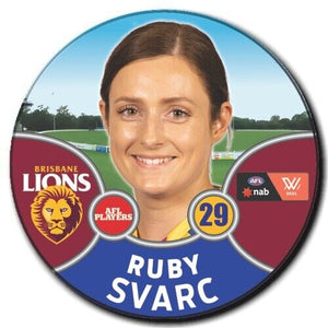 2021 AFLW Brisbane Player Badge - SVARC, Ruby