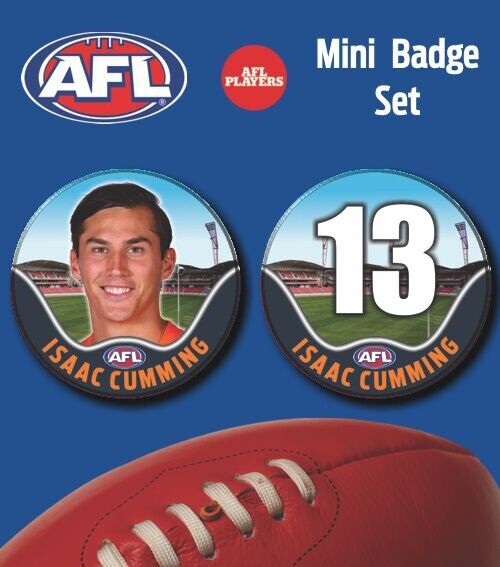 2021 AFL GWS Mini Player Badge Set - CUMMING, Isaac