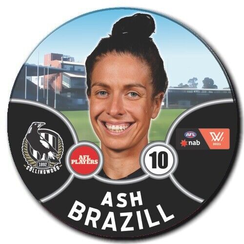 2021 AFLW Collingwood Player Badge - BRAZILL, Ash
