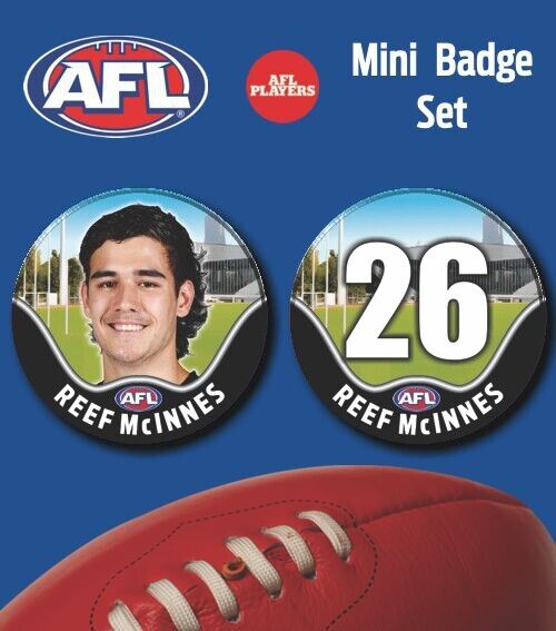 2021 AFL Collingwood Mini Player Badge Set - McINNES, Reef