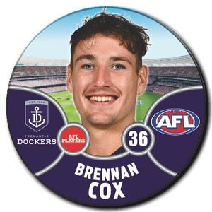 2021 AFL Fremantle Dockers Player Badge - COX, Brennan