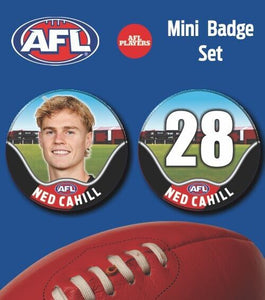 2021 AFL Essendon Mini Player Badge Set - CAHILL, Ned