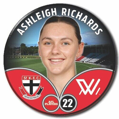 2023 AFLW S7 St Kilda Player Badge - RICHARDS, Ashleigh
